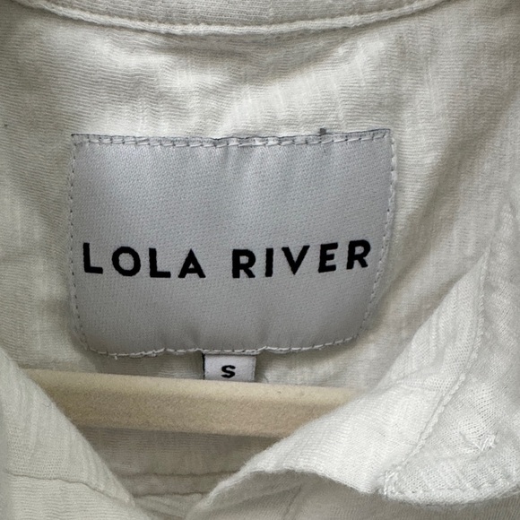Lola River White Button-Up 100% Cotton Long Sleeve Shirt - Picture 2 of 6